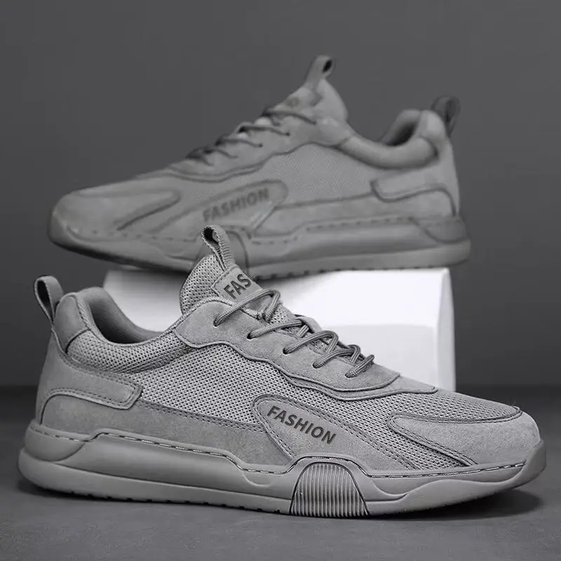 Minimalistische Herren-Sneaker, lässige Low-Top-Schuhe mit gepolsterter Innensohle für Frühling und Herbst im Freien_voghion.com