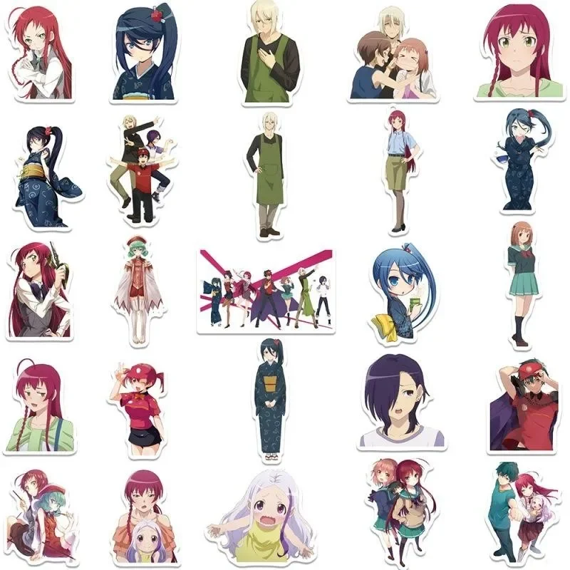 10/25/50pcs The Devil Is a Part Timer Sticker Cartoon Hataraku Maou Sama Graffiti Stickers Waterproof Decal Car Waterbottle