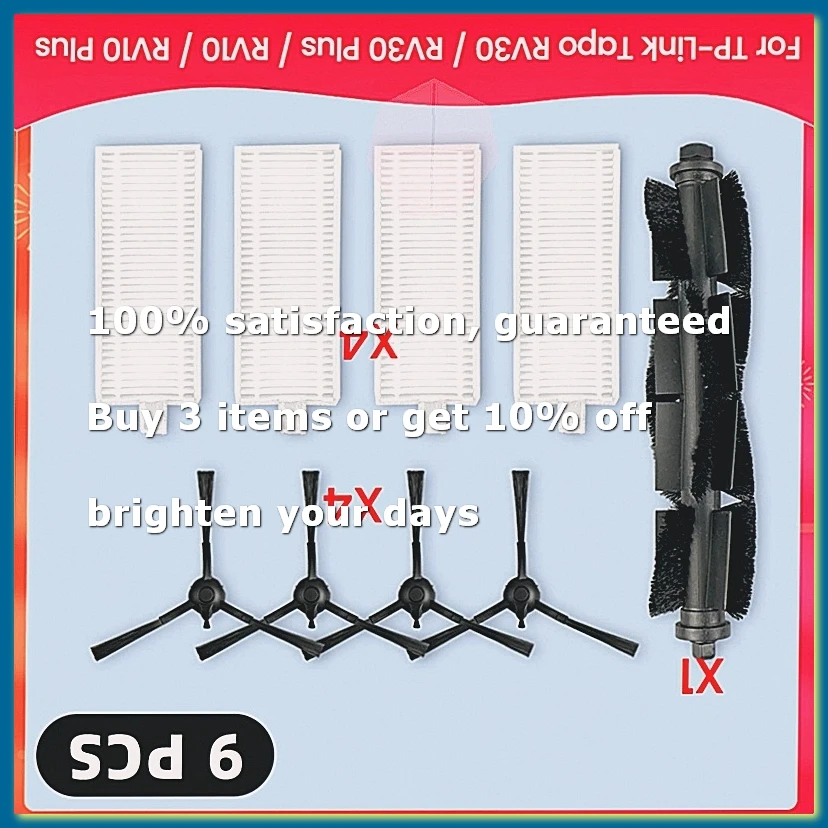 For RV30 / RV30 Plus / RV10 / RV10 Plus Spare Parts Hepa Filter Main Side Brush Accessories Consumables