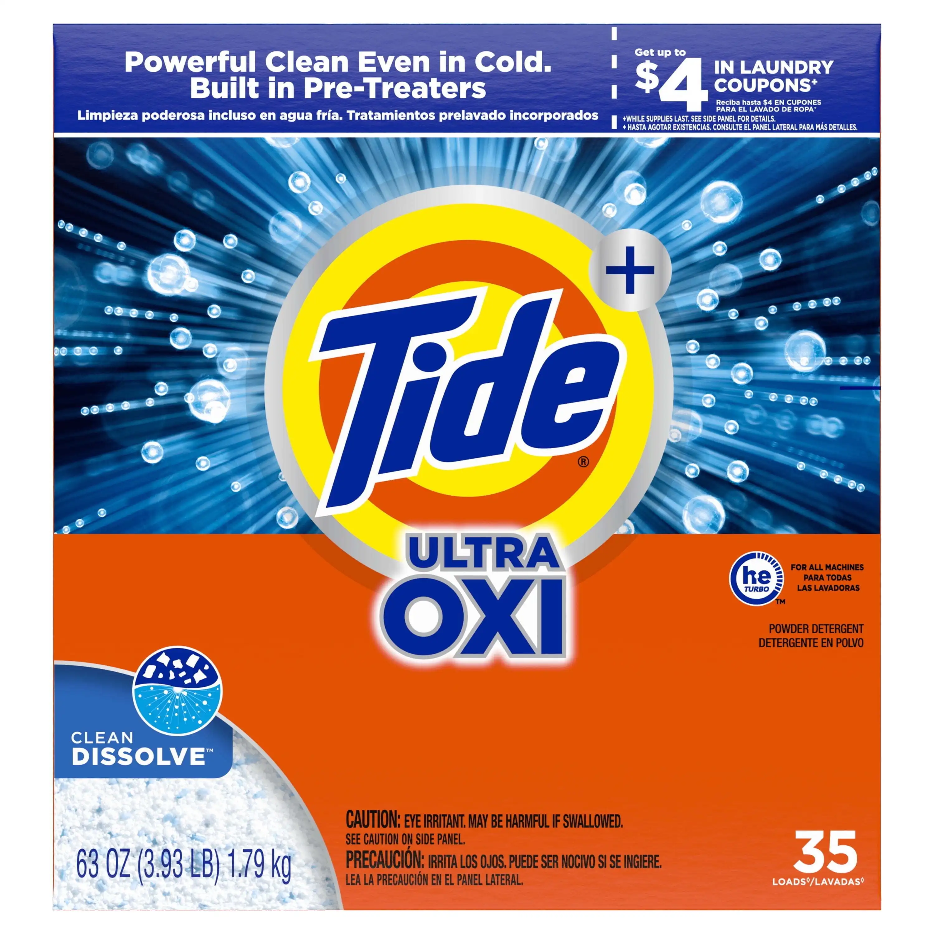 Powder Laundry Detergent 35 Loads 63 Oz Stains Leaving Your Clothes Fresh and Clean Built in Pre Treater Remove Odors