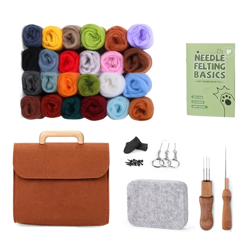 

Animal Needle Felting Set with Instruction Wool Roving Needle for Beginner