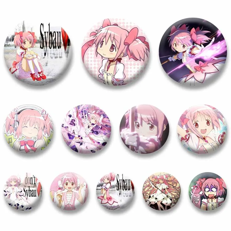 Cute Madoka Kaname Enamel Pins Anime Girls Cosplay Brooch Backpack Clothes Hat Decor Jewelry Cartoon Role Badge Gifts for Friend
