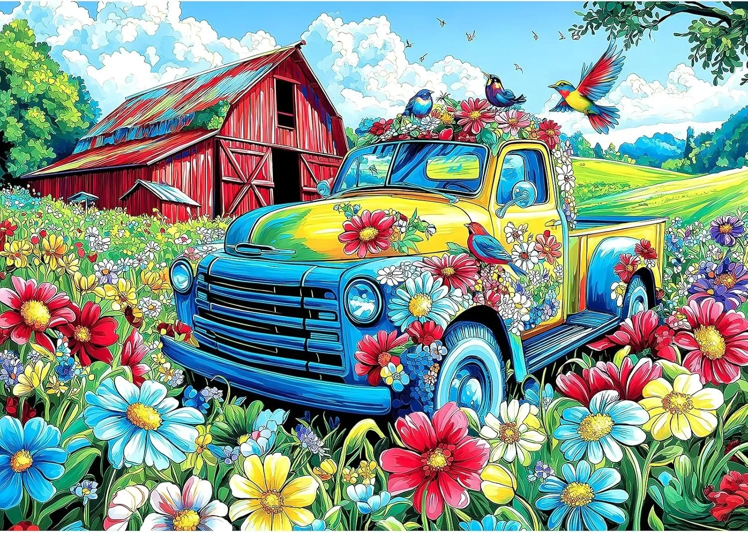 

Festooned Vehicle Jigsaw Puzzles1000/500/300pcs Adults Wooden Puzzles for Gameroom Bedroom Home Decor Birthday Party Gift