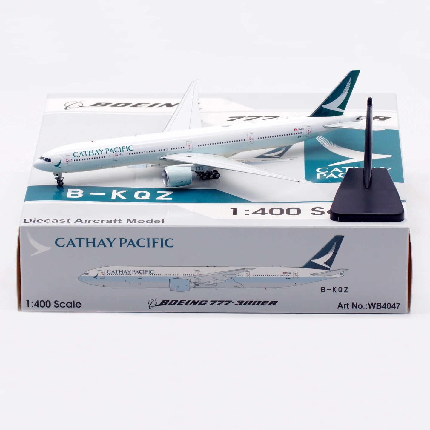 

WB4047 Alloy Collectible Plane Gift Aviation 1:400 CX Boeing B777-300ER Diecast Aircraft Jet Model B-KQZ & Tractor