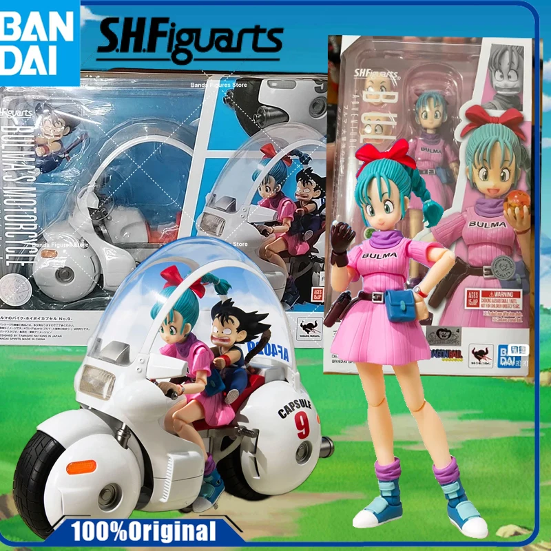 Bandai Originathe GUNDAML S.H. FIGUARTS SHF DRAGON BALL BULMA/BULMA'S MOTORCYCLE Anime Action Figure Assembly Model Toys