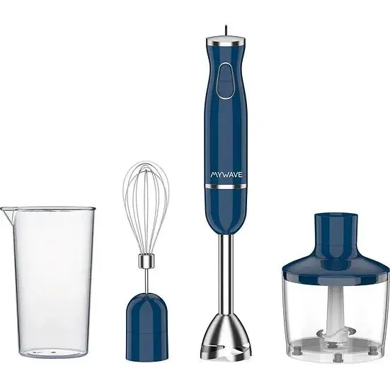BATIDOR DE MANO - 3 EN 1 - MYWAVE - COLOR AZUL - MY WAVE - FUNCION TURBO - ACERO INOX  - 800W