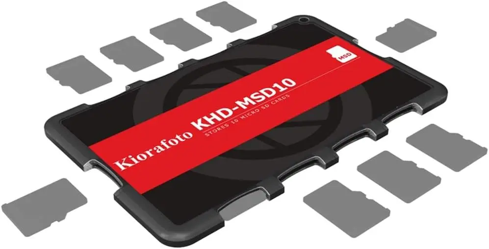 

Slim 10-Slot Memory Card Case: Credit Card Size, Lightweight & Portable with Keychain Hole