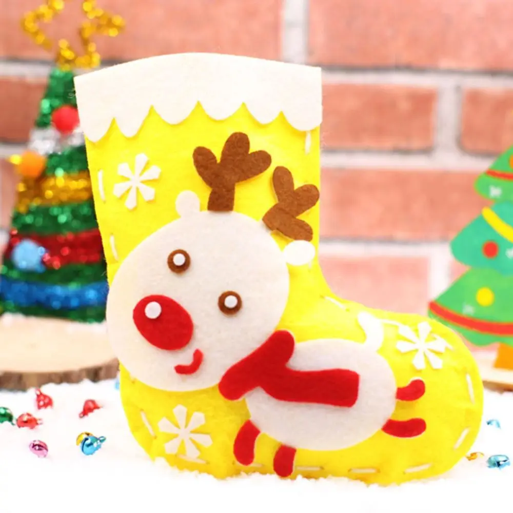 غير المنسوجة النسيج DIY عيد الميلاد تخزين ثلج ديكورات منزلية معلقة عيد الميلاد جورب كريس Kringle سانتا كلوز