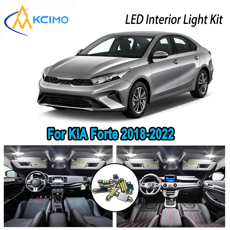 

For KIA Forte 2018-2022 2019 2020 2021 Premium Interior LED Dome Map Trunk Light Kit Canbus Error Free Car LED Lamps