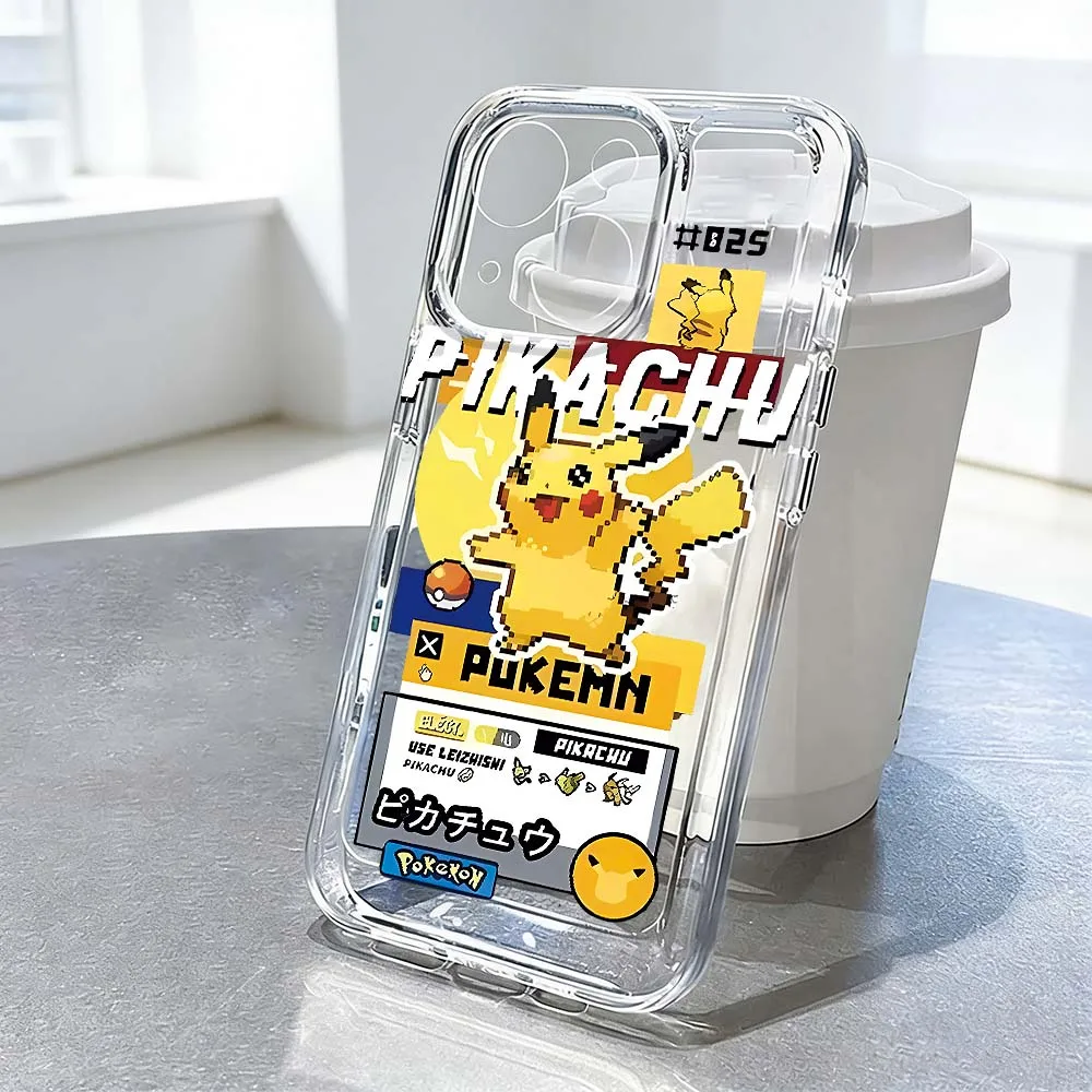 

P-Pokemons M-Mewtwos Cartoon For Apple iPhone 17 Air 16e 16 15 14 13 12 11 Mini Pro Max Plus Transparent Soft Cover Phone Case