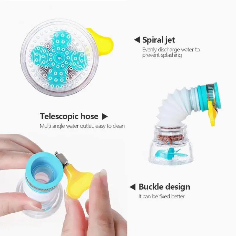 1PC Kitchen Filter Faucet 360 Adjustable Flexible Faucet Tap Extender Water Saving Sprayer Filter Diffuser Kitchen Accessories