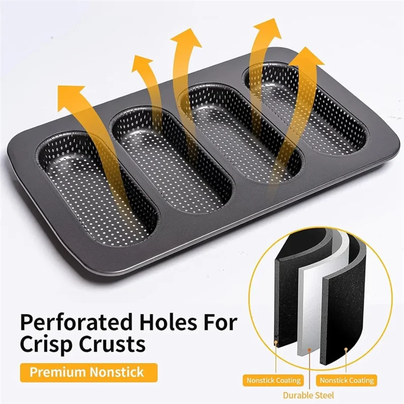 ABKS-Mini كعكة نخب هوت دوج قالب الكربون الصلب الخبز المنزلي غير عصا سهلة السقوط صينية ساندويتش #4