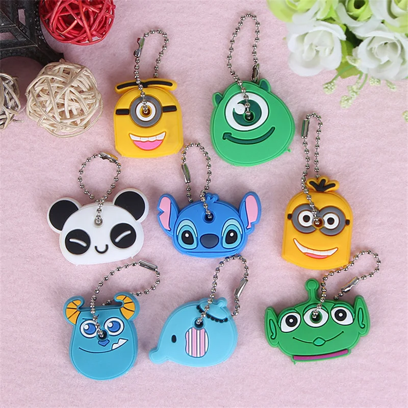 New 1Pc Protective Key Case Cover for Key Control Dust Cover Holder Cartoon Silicone Organizer Cartoon Home Accessories Supplies