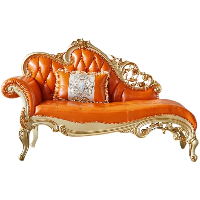 

Concubine chair leather living room beauty couch single small sofa solid wood bedroom tai fei chair