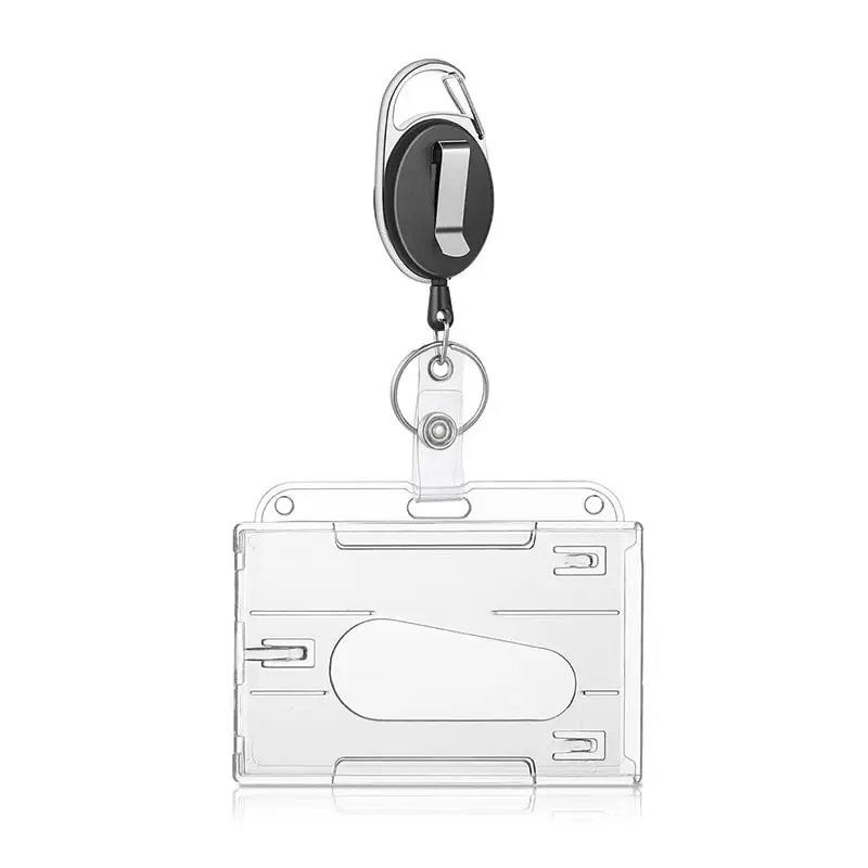 Transparante kaartsleuven ID-tag Badgehouder Badgehaspel Credit Harde hoes Multifunctionele Star Chasing-kaarthoezen