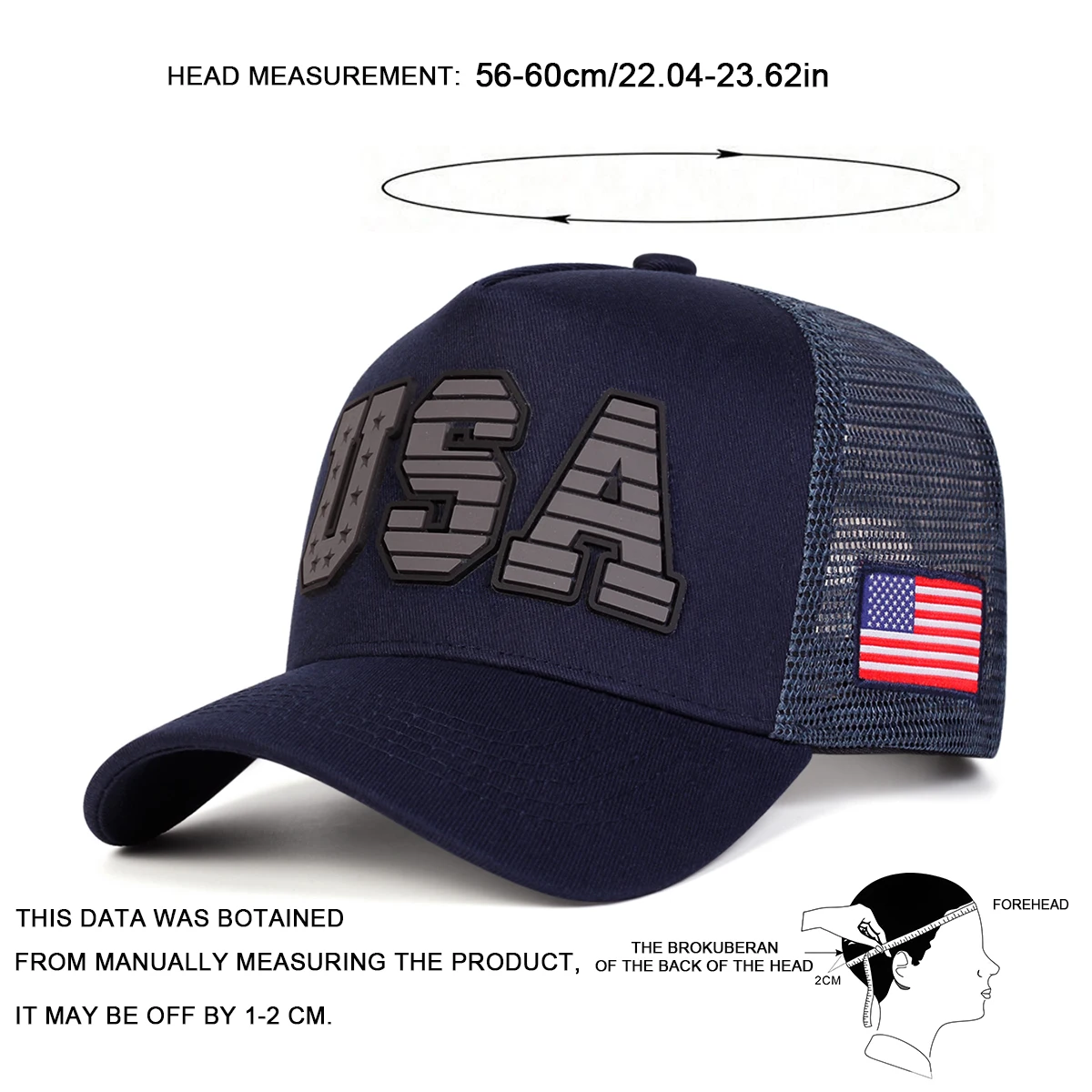 Unisex USA Brief Stickerei Baseball Net Caps Frühling und Sommer Outdoor Einstellbare Casual Hüte Sonnenschutz Hut Sport Kappe – Detail 8