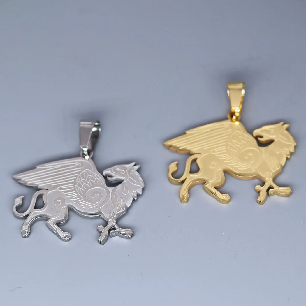 2Pcs/lot Stainless Steel Mythology Anglo-Saxon Griffin Charms For Making DIY Necklace Bracelets Jewelry Crafts Findings