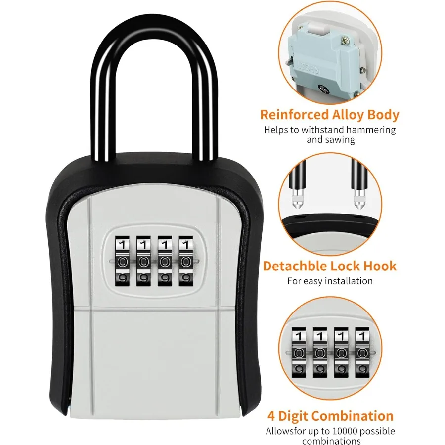 Портативный замок для ключей с надежным держателем для ключей, сейф для внутреннего и наружного использования, идеально подходит для гаража, сада, магазина, устойчивый к атмосферным воздействиям дизайн