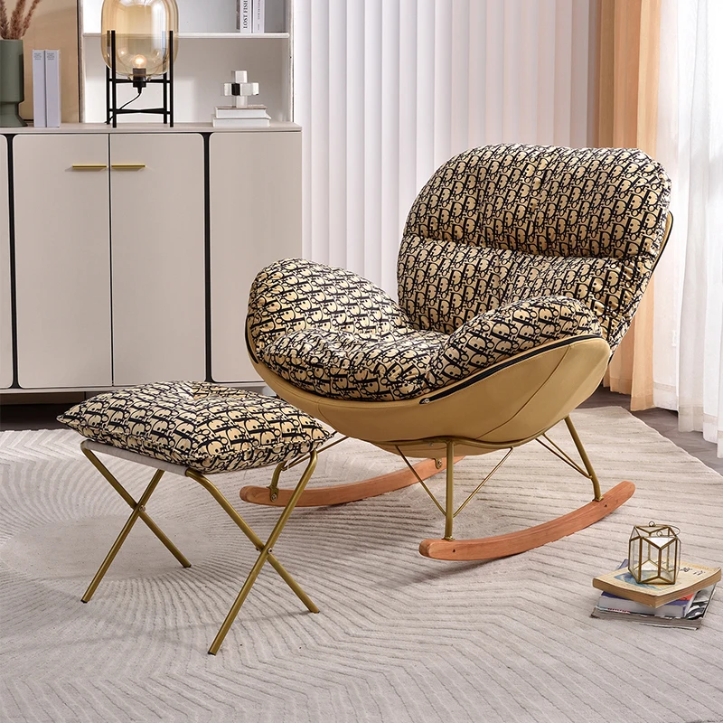 Fluffy Living Room Chair Lumbar Support Nordic Lazy Rocking Chair Modern Ergonomic Articulos Para El Hogar Luxury Furniture