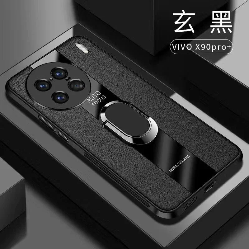 

Magnetic Stand Holder Case For Vivo X90 Pro Plus Back Cover Luxury PU Leather Phone Case For Vivo X 90 X90Pro+ Shockproof Bumper