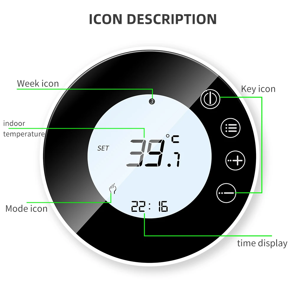 Termostato X7H 16A para calefacción eléctrica por suelo radiante, Sensor de temperatura inteligente, termorregulador, aplicación Tuya, WiFi