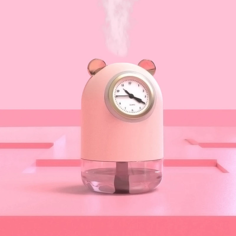 New Double Spray Cute Pet USB Mini Clock Humidifier Home Bedroom Mute Small Large Capacity