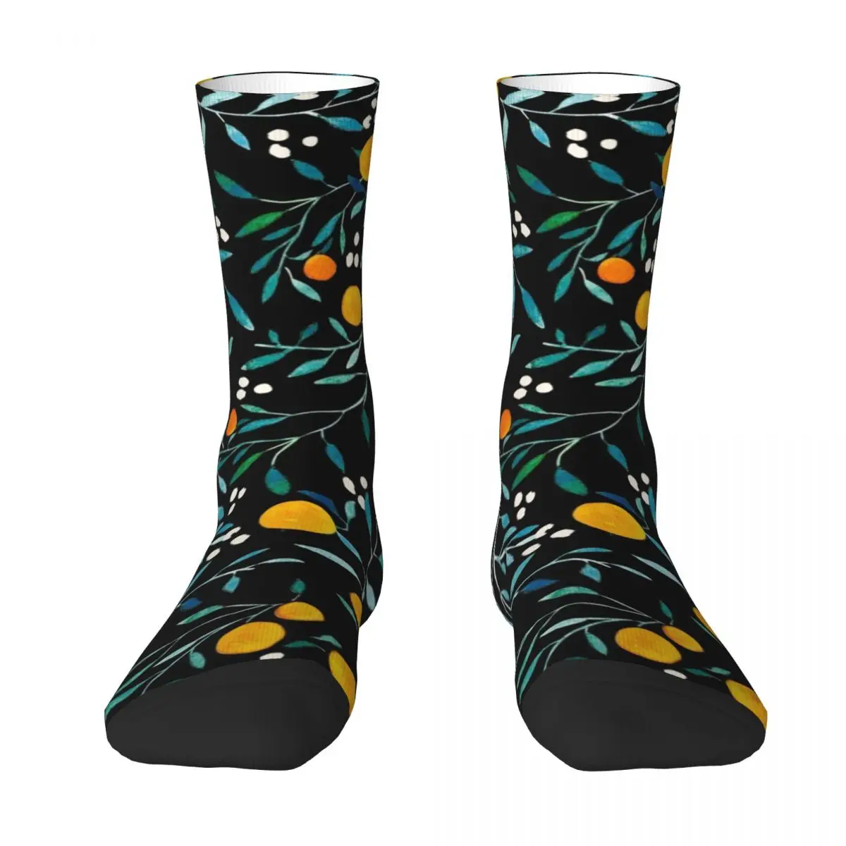 

Oranges on Black Socks Rugby New year's Men's Socks Luxury Women's