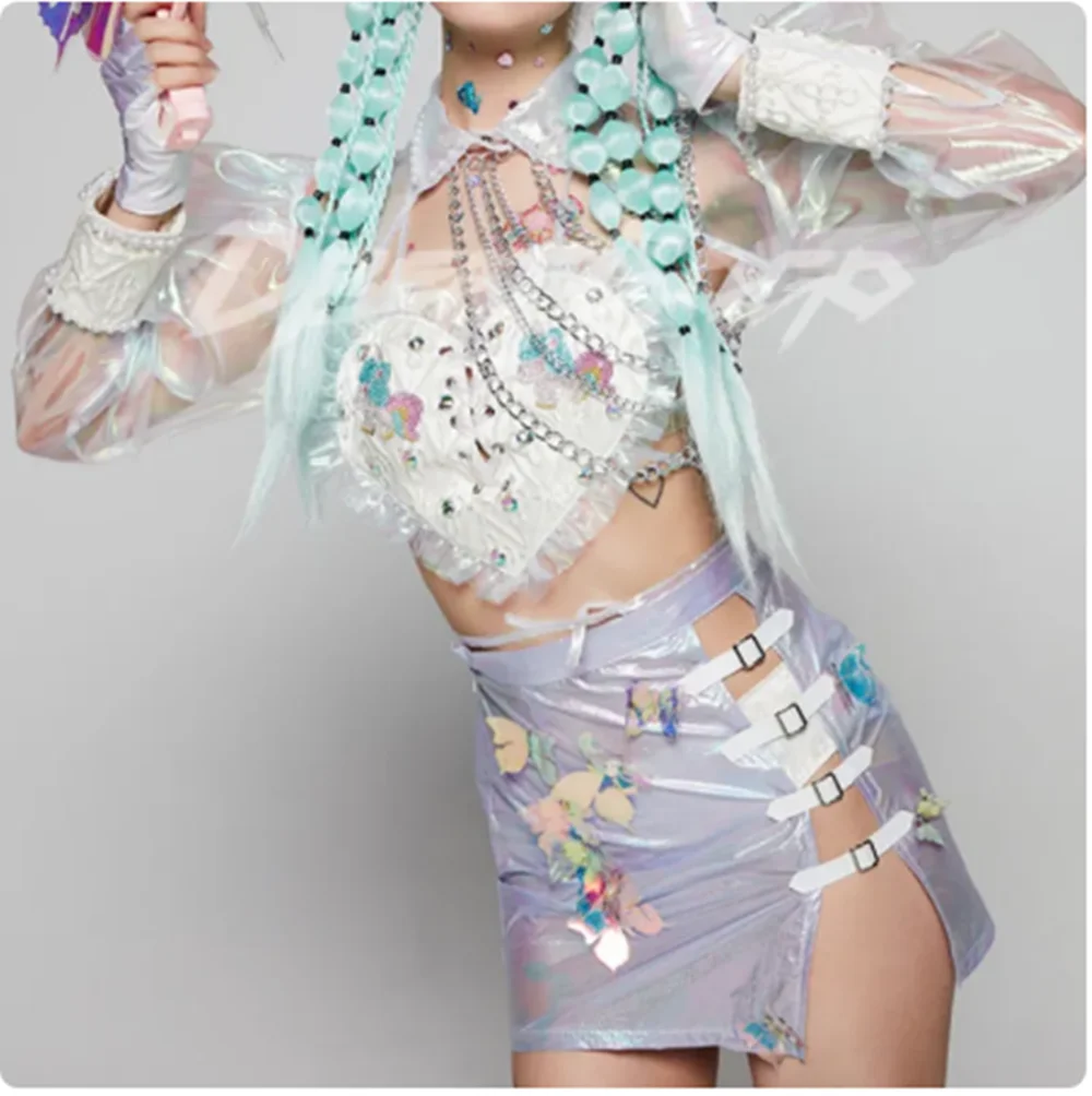 Nuova farfalla Gogo Costume da ballo Cantante Ballerino Abiti da spettacolo Rave Outfit Dj Ds Clubwear Drag Queen Wear Jazz Dancewear