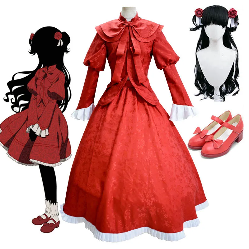 

Anime SHADOWS HOUSE Cosplay Kate Maid Costumes Uniforms Halloween Women Outfits Dress Wig Top Suspender Gloves Headgear Suit