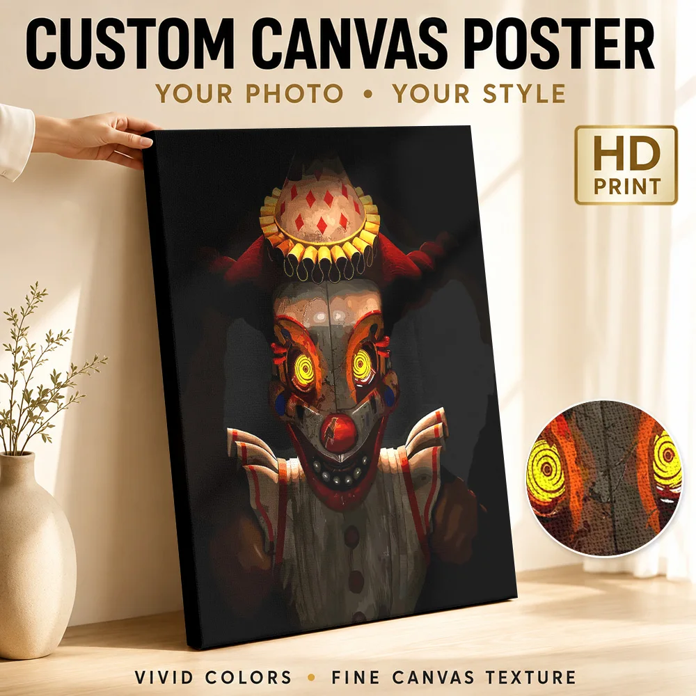 Five Nights at Freddy's: Secret of the Mimic Art Framed Canvas Print Poster Customized Gaming Anime Wall Art for Bedroom Decor