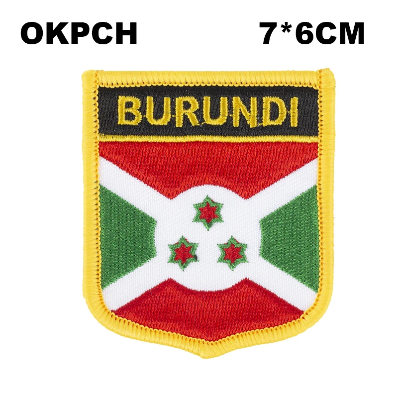 Spain Flag Shield Shape Iron on Embroidery Patches Saw on Transfer Patches Sewing Applications for Clothes Back Pack Cap