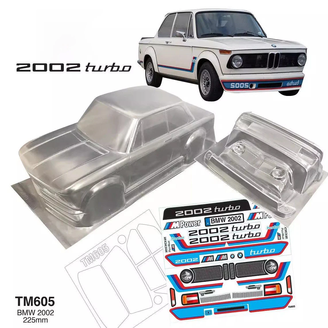 

TM605 1/10 sports car M shell 2002 turbo shell wheelbase 225mm