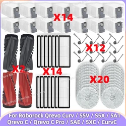 Fit For ( Roborock Qrevo Curv / S5V / S5X / 5A1 / 5XC / 5AE / CurvC / Qrevo C / Qrevo C Pro ) Parts Brush Filter Mop Cloth Bag