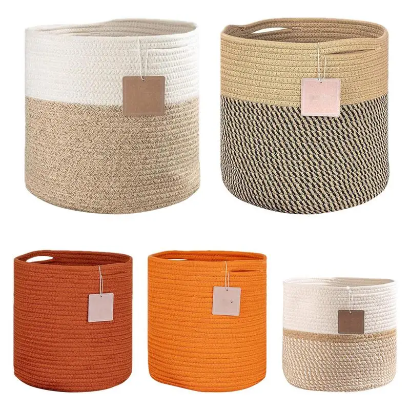 Cotton rope dirty clothes basket foldable multifunctional  Portable Clothes Hamper with Handle for Flats Dormitory living room