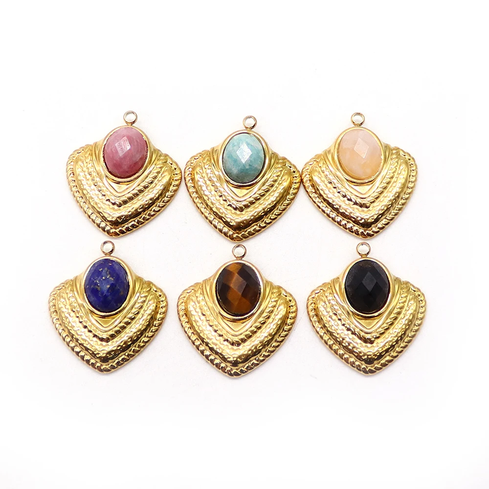 Shield‑shaped Embossed Braided Metal Frame Oval Cabochon Inlay Textured Vintage Tribal Charm for Handmade Bohemian Statement