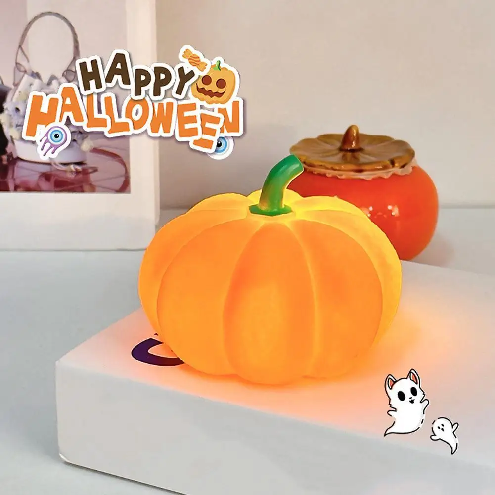 Halloween Pumpkin LED Night Light Battery Powered Warm Lantern For Kids Bedroom Decor Trick or Treat Party Home Holiday Decor