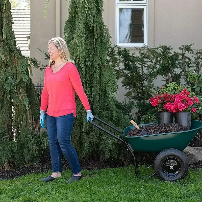 Built in lawn garden, 2-tire unicycle garden cart, dual wheel family courtyard unicycle park cart stand