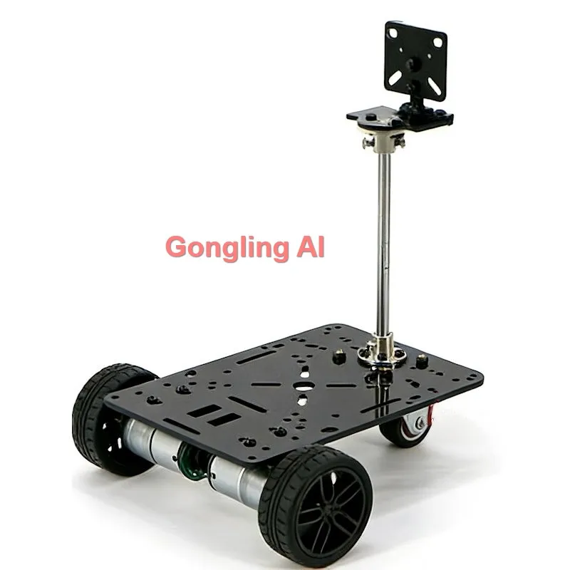 Kit fai da te per auto robot programmabile con motore encoder 310, ruota girevole in gomma, gimbal rotante a 2 DOF, per tutti i tipi di telaio auto 2WD, 3WD, 4WD
