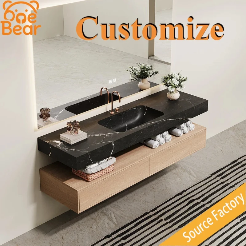 Any Size Custom Anti-crack Marble Basin Reinforced Structure Waterproof Anti Stain Wear Resistant Sturdy Long-term Bathroom Sink