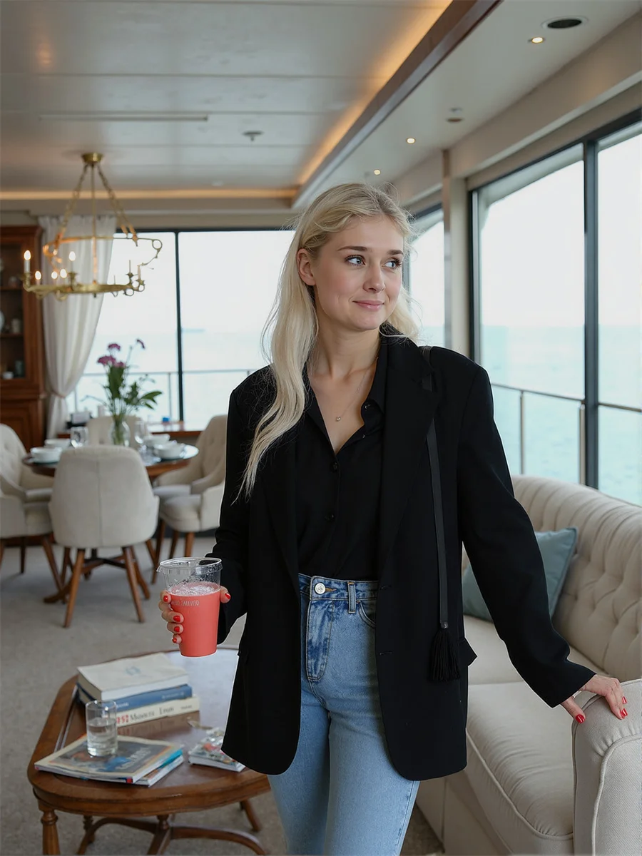 

Women'S White Blazer Autumn Ladies Clothes Arrivals Series Blended Knitted Sweaters Daily High-Quality Sun-Proof Back-Slit