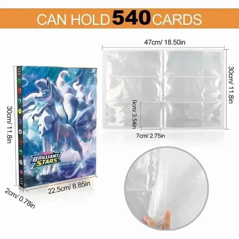 Waterproof 9Pocket 540PCS Album Binder Photocard Photo Album Charizard Squirtle Holder Binder Collections Children Gifts