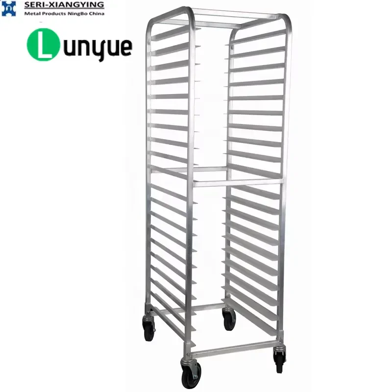 NSF Approved 20 Layer Stainless Steel Sheet Pan Rack Aluminum Trolley Commercial Kitchen Bakery Bread Plate Storage Cart