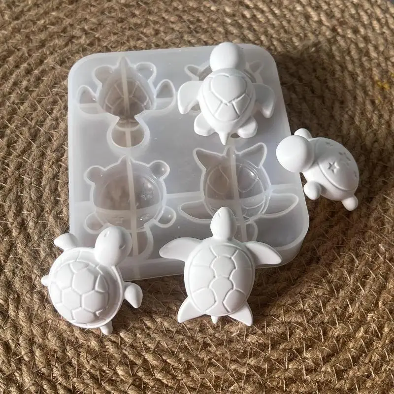 

[YU]Four Turtles Plaster Silicone Molds DIY Heart Star Texture Shell Ornaments Epoxy Resin Mould Scented Animal Candle Soap Mold