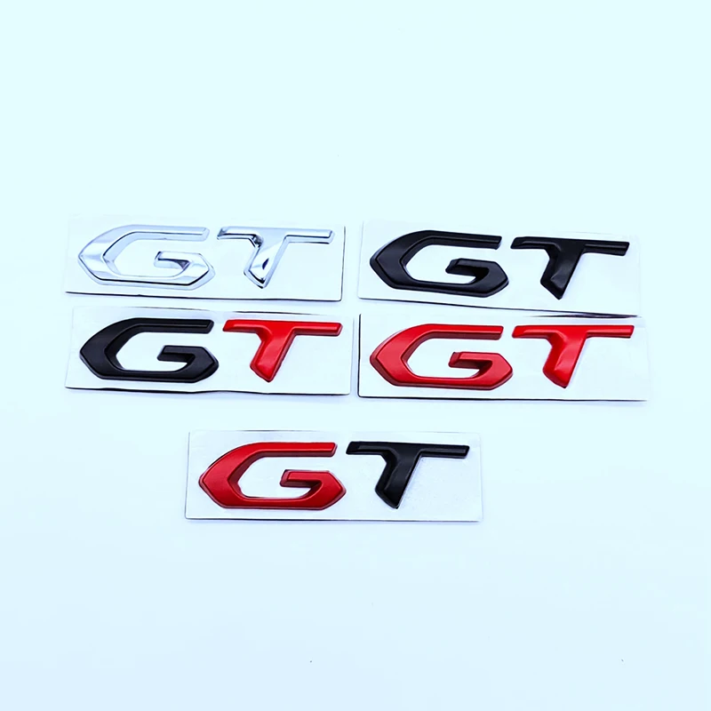 3D Metal Chrome Black Logo GT Emblem Car Trunk Badge For 208 2008 205 508 5008 207 408 308 3008 GT Sticker Accessories