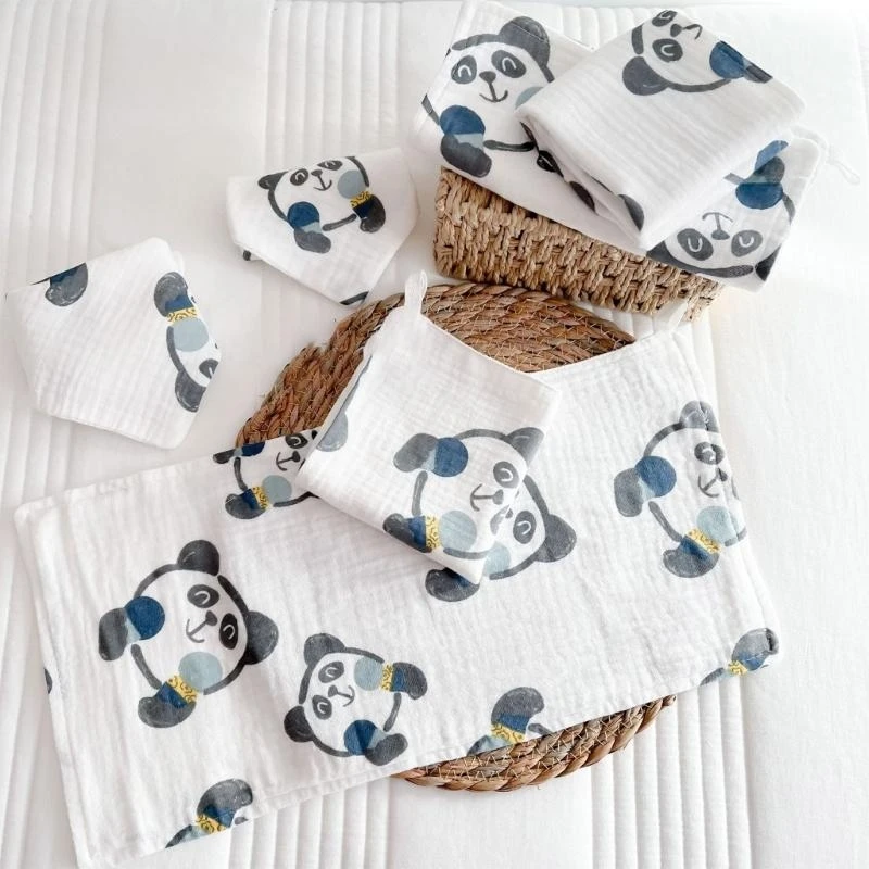 

J15U Детские муслиновые мочалки для унисекс, хлопчатобумажная салфетка для детского лица, удобная для тела,