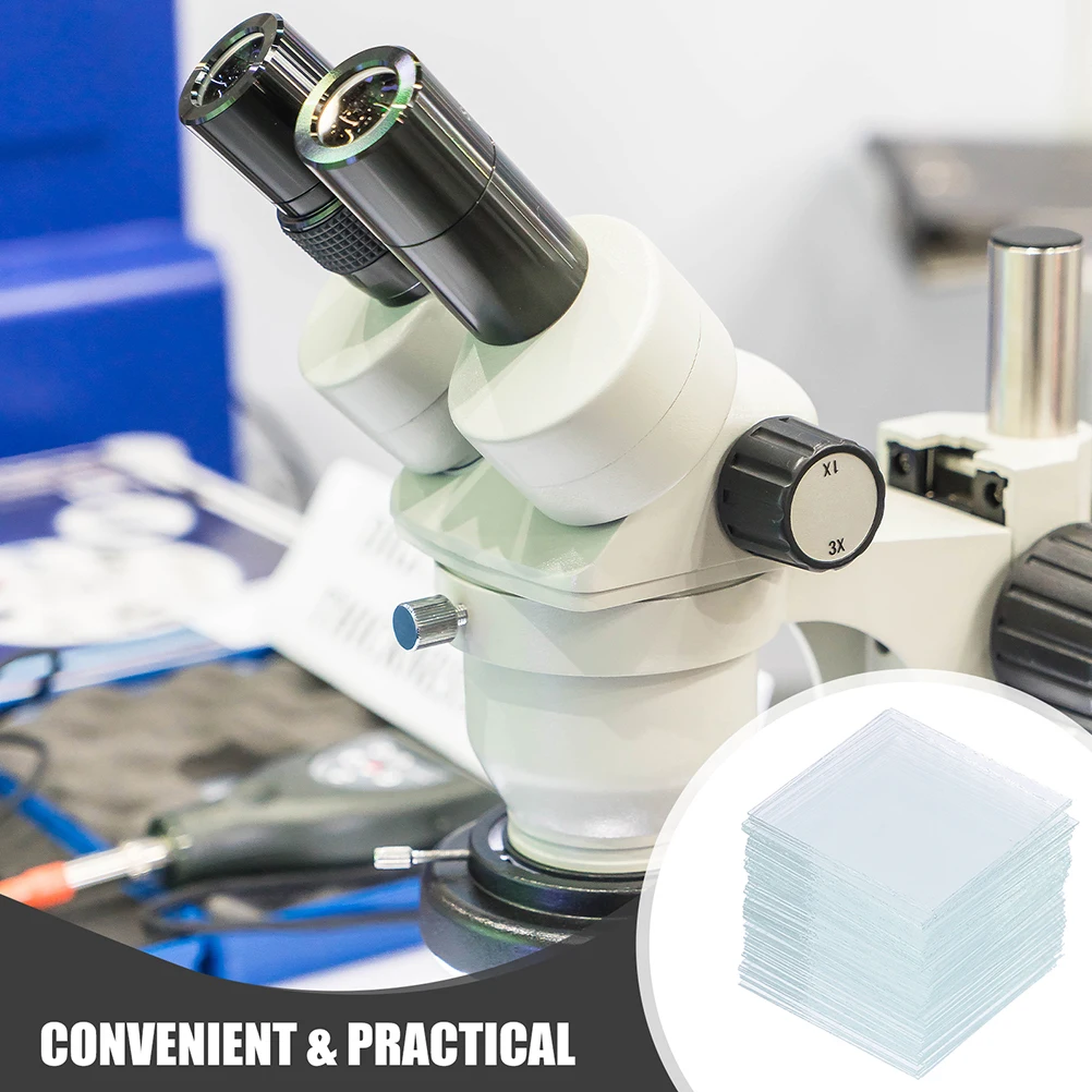 

500Pcs Microscope Cover Glass Clear Square Coverslips Robust Consumable for Educational Lab Slide Sets Cover Glasses