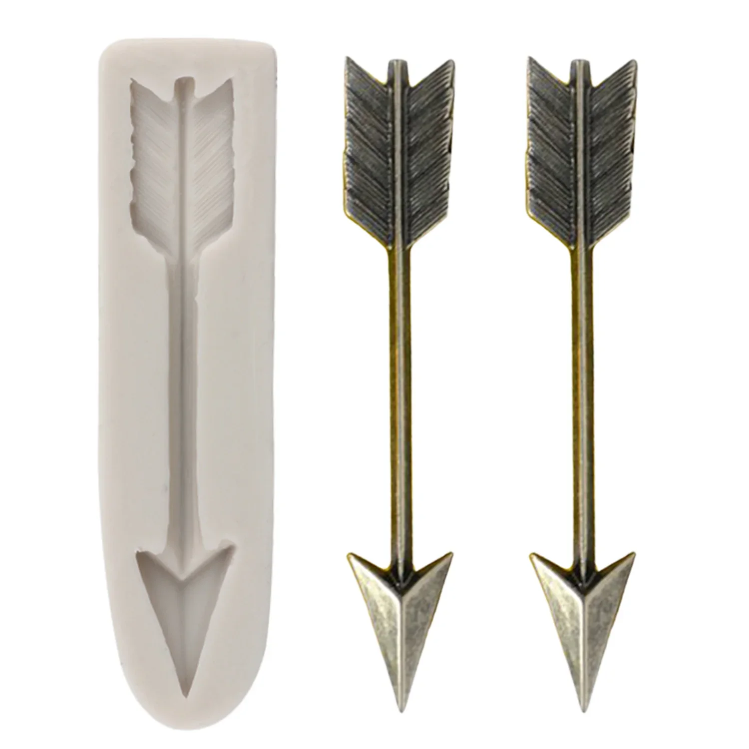 3D Arrow Feather Silicone Mold Cupcake Topper Fondant Molds DIY Party Cake Decorating Tools Polymer Resin Clay Chocolate Moulds