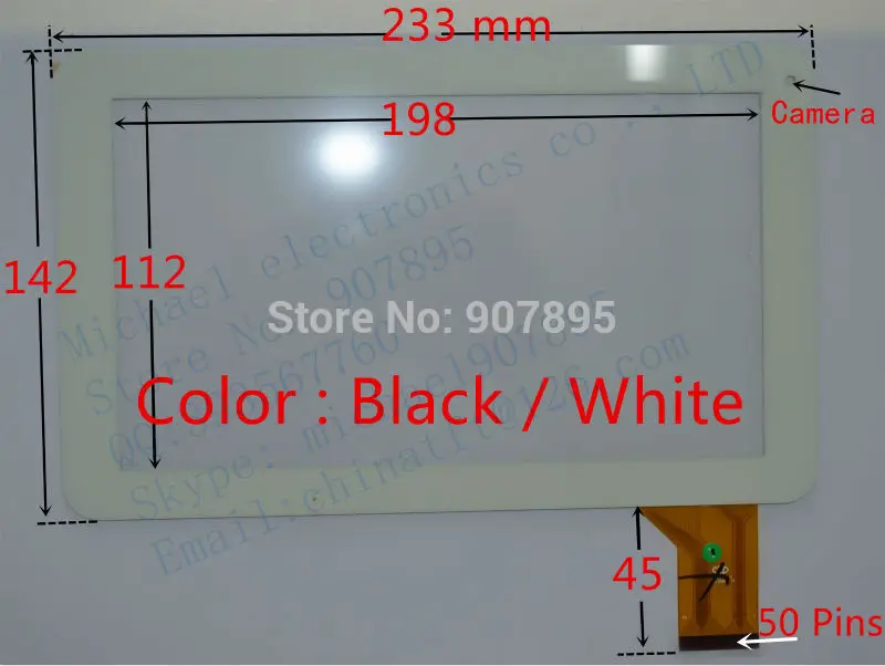 

New black whie 9" Tablet DPT 300-N4585A-B00 300-N4585A-A00 touch screen Panel Digitizer Glass Sensor 1628