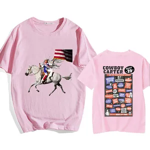Cowboy Carter Beyoncée Graphic Printing Cotton T -Shirt Kurzarm Sommer t -Shirts Weibliche/Männer Kleidung Streetwear Girls Girls 6 Hauptverkäufe Halb Calca Beyonce - №2