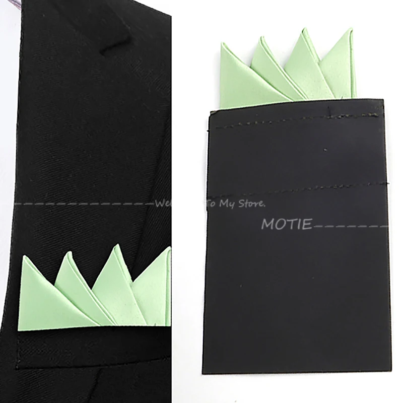 Men's Pre-Folded Soild Color Pocket Square Purple Color Handkerchiefs Formal Wedding Party Business Polyester Chest Towel Hanky